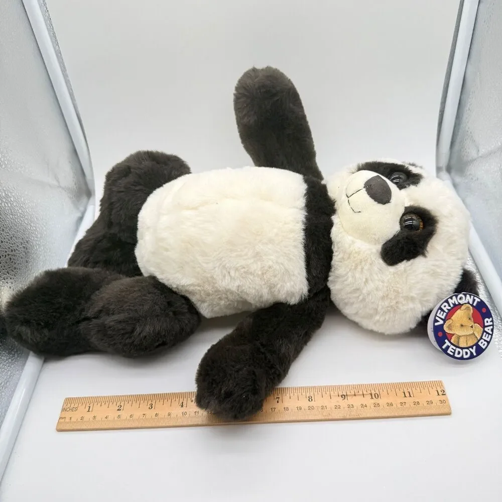 Vermont Teddy Company Bear Panda Plush 15” Black White Stuffed Animal Soft